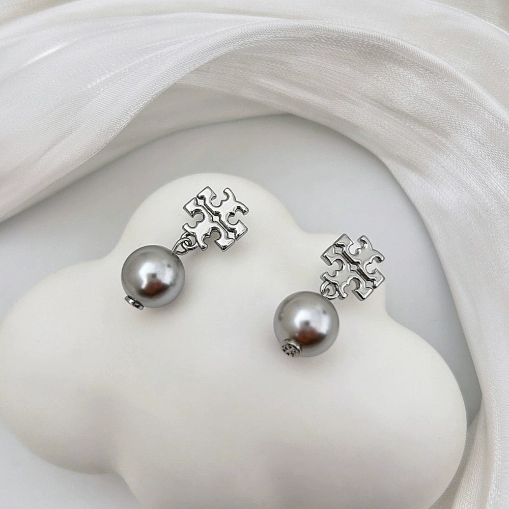 Tory Burch Pearl Letter Stud Earrings